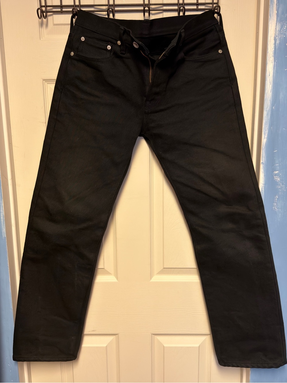 21oz Iron Heart Men's Straight-Leg Black Jeans